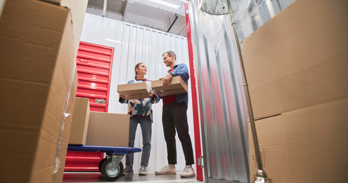 Storage Unit being used by a happy couple, ensuring safety and more space at home