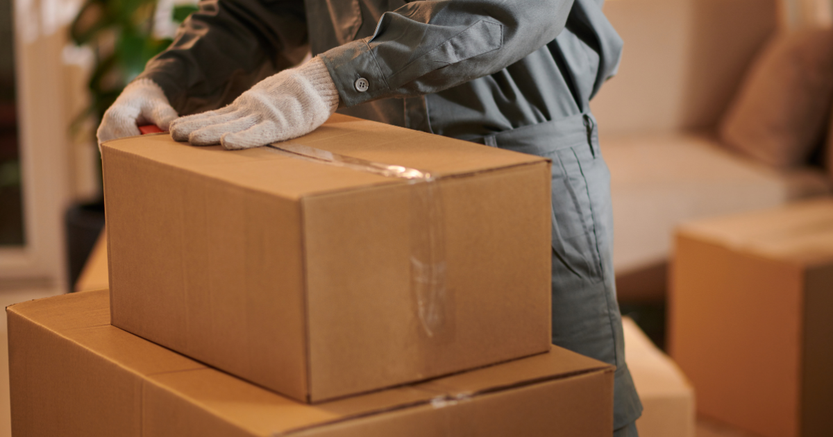 Items being packed by professionals