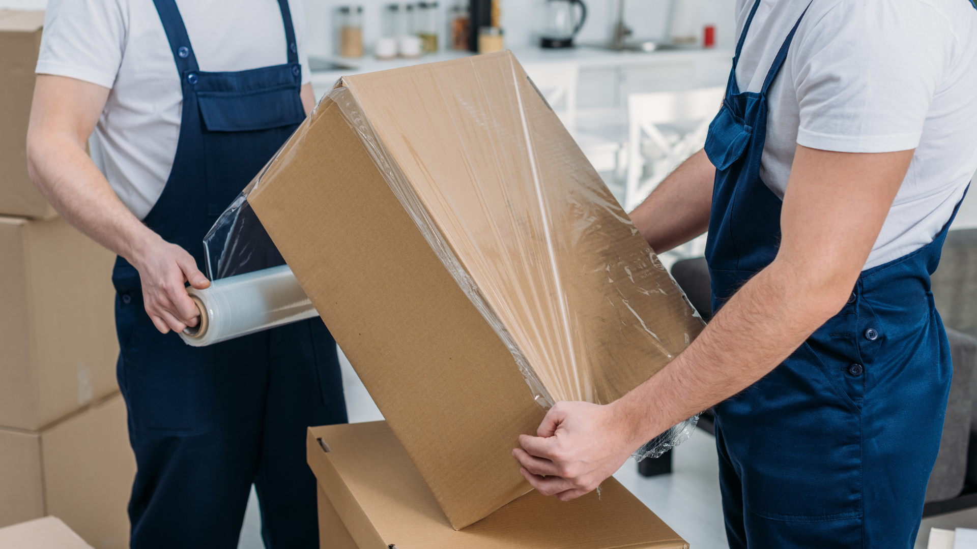 Moving experts preparing a moving service