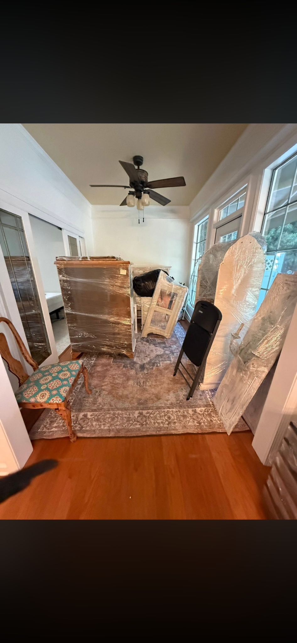 Furniture ready to be moved during a moving service by Pop's Moving Services